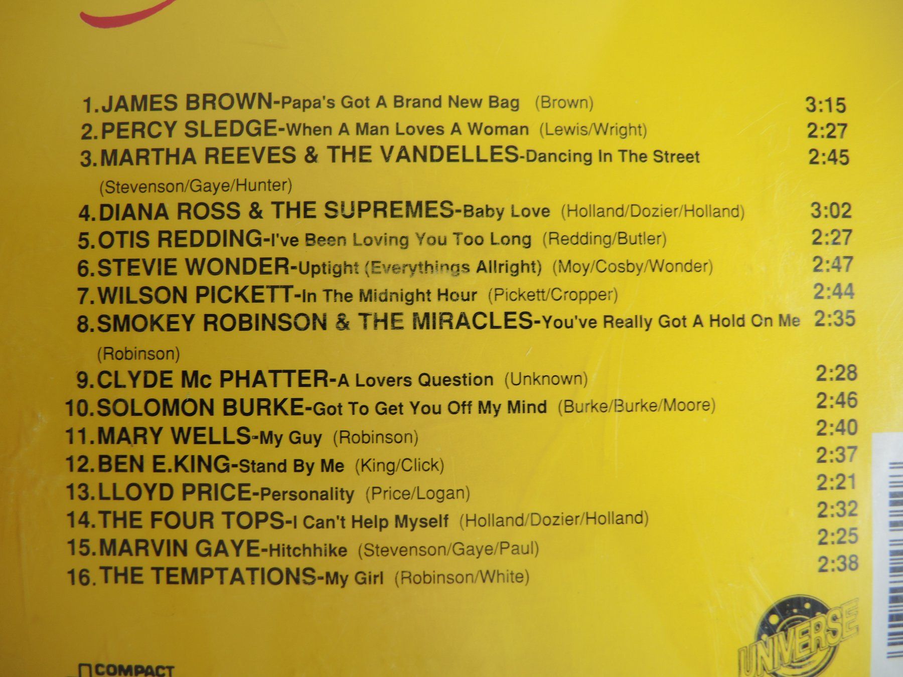 CD: Soul Volume 1 CD - James Brown, Temptations, Otis Redding .. – Usato da Rorschach venduto da Pop-upBrocki 3