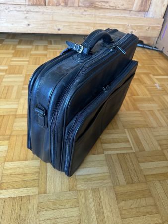 Pack Easy Handgepäck Koffer Leder schwarz 50x40x20 TOP