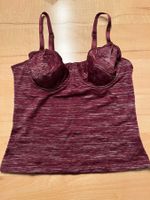 Bordeaurotes Bustier mit Bügel, Grösse S