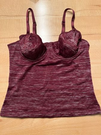 Bordeaurotes Bustier mit Bügel, Grösse S