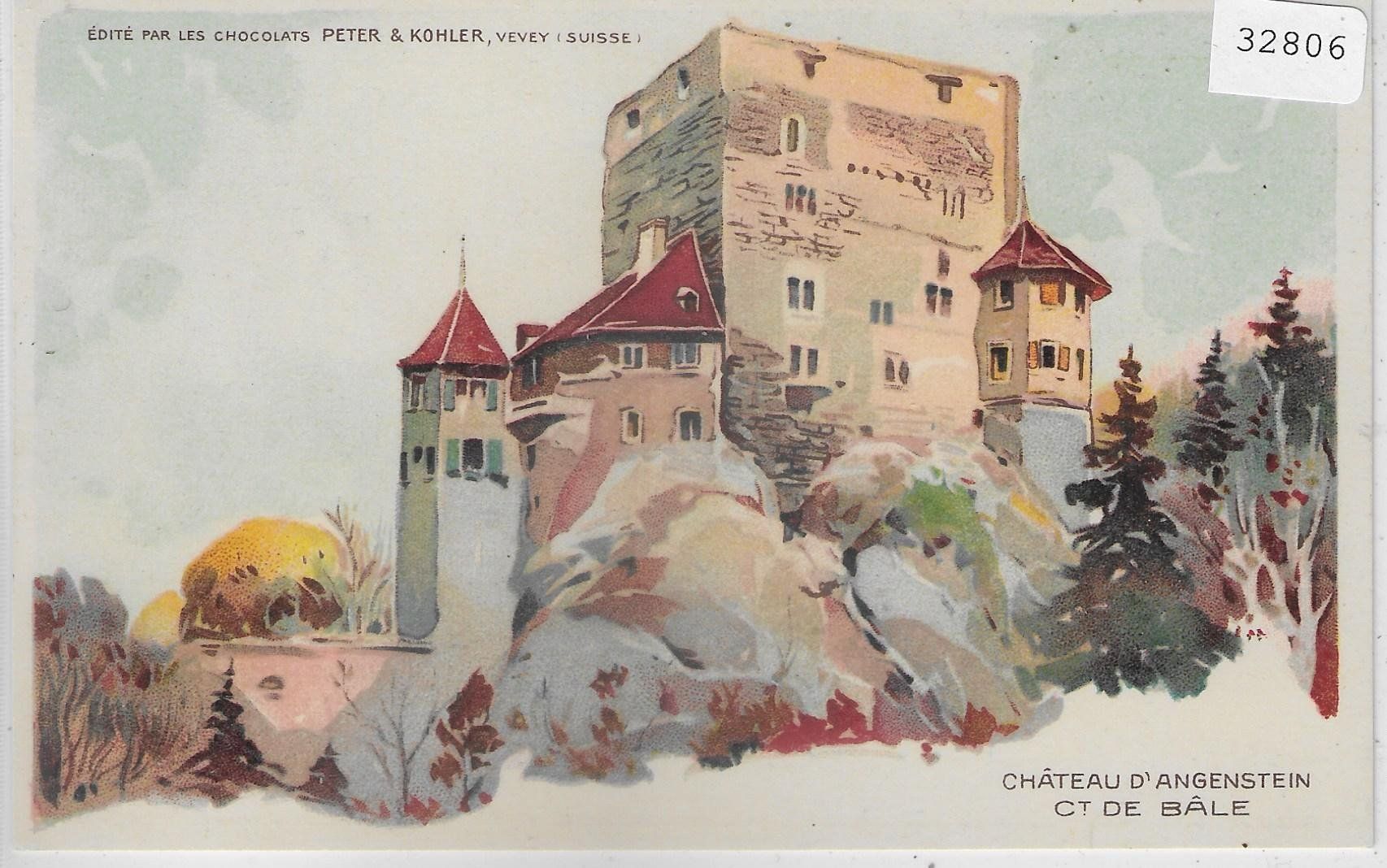 Ansichtskarten: Chateau d'Angenstein BL - Chocolate Peter & Kohler - Litho – Gebraucht aus Ettingen von Kartenplanet