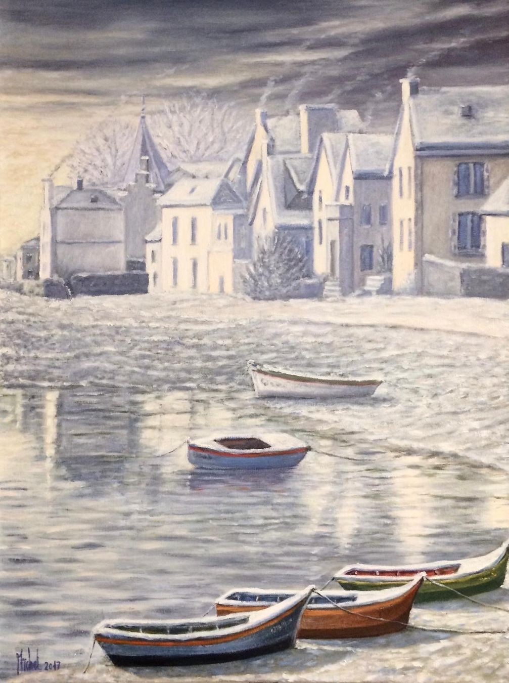 Dipinti: Gemälde - Winterlandschaft Bretagne – Usato da Biel/Bienne venduto da cfhcfh