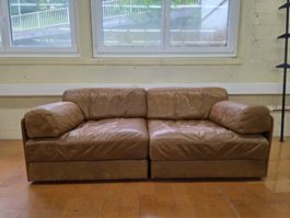 Designer Leder Sofa / Schlafsofa De Sede DS76 2-teilig