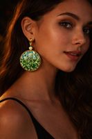 Elegant Green Beaded Earrings, handmade  for spring style