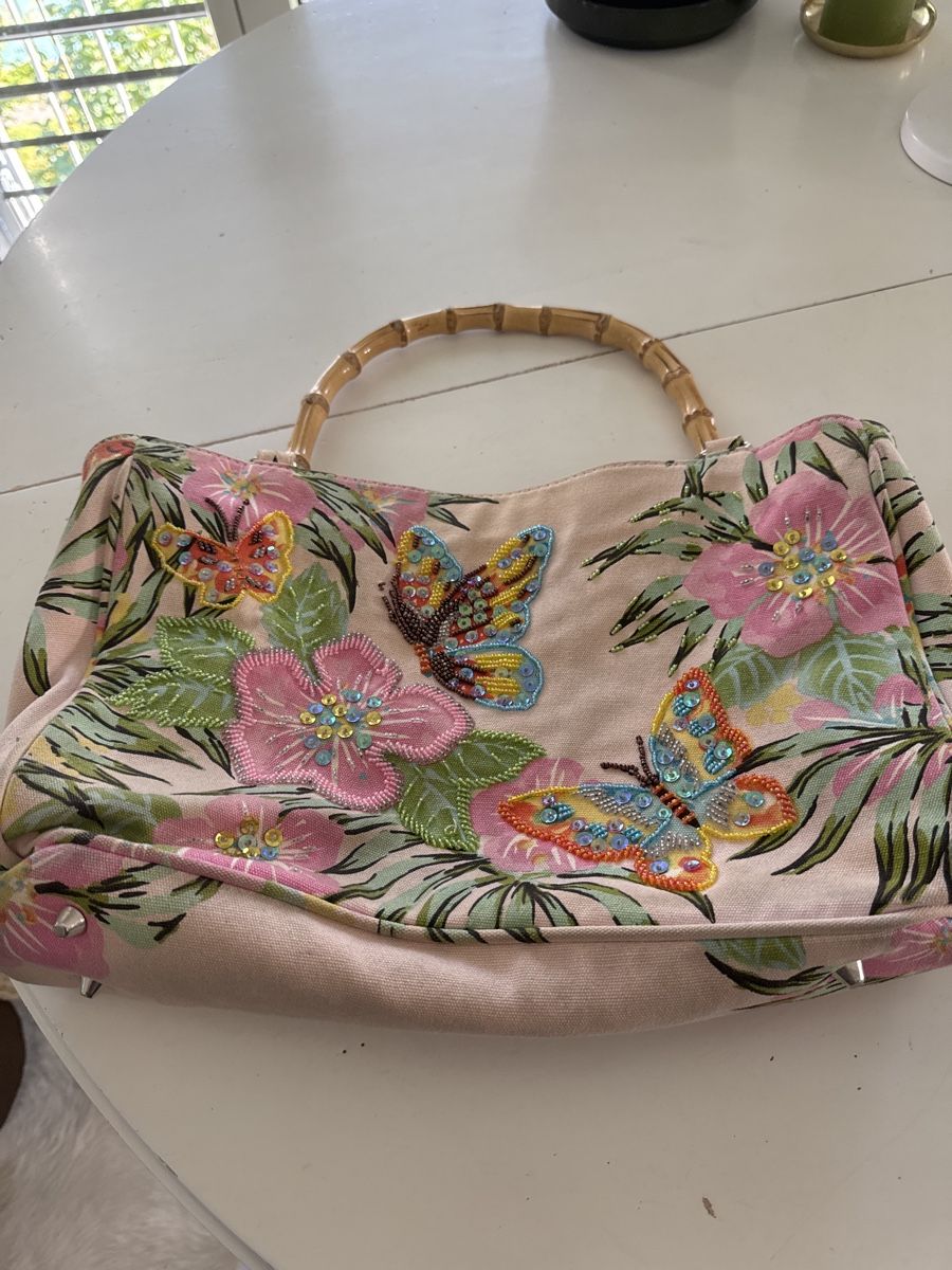 Taschen für Damen: Sommer Tasche mit Schmetterlingen – Gebraucht aus Bonstetten von BarbaraB2015