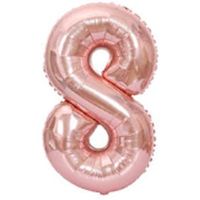 40" XL Metallic Zahlenballon Rose 8 - KOSTENLOSER VERSAND