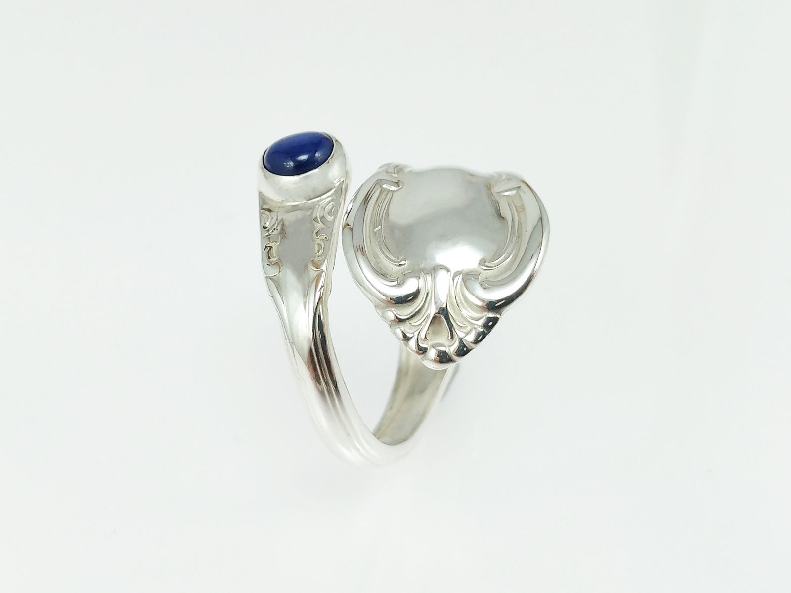 Ringe: Offener Silberring im Jugendstil mit blauem Sternsaphir – Neu und originalverpackt aus Meilen von Byrd-bijoux 2