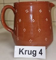 Vintage Keramik Krug braun Pünktchen-Muster ca. 15.5cm