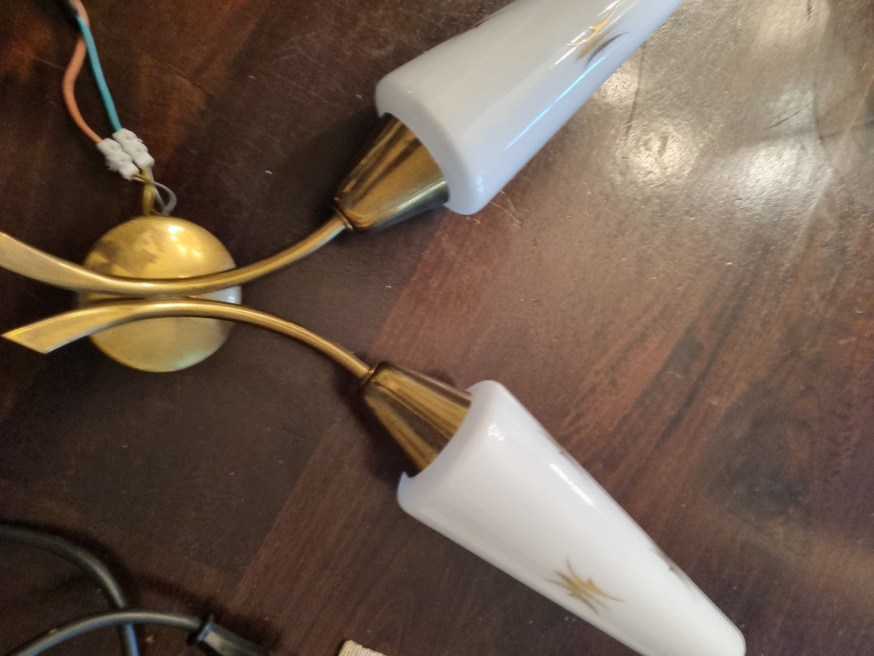 Lampade: Französische Messing Wandlampe – Usato da Basel venduto da Jcva 9