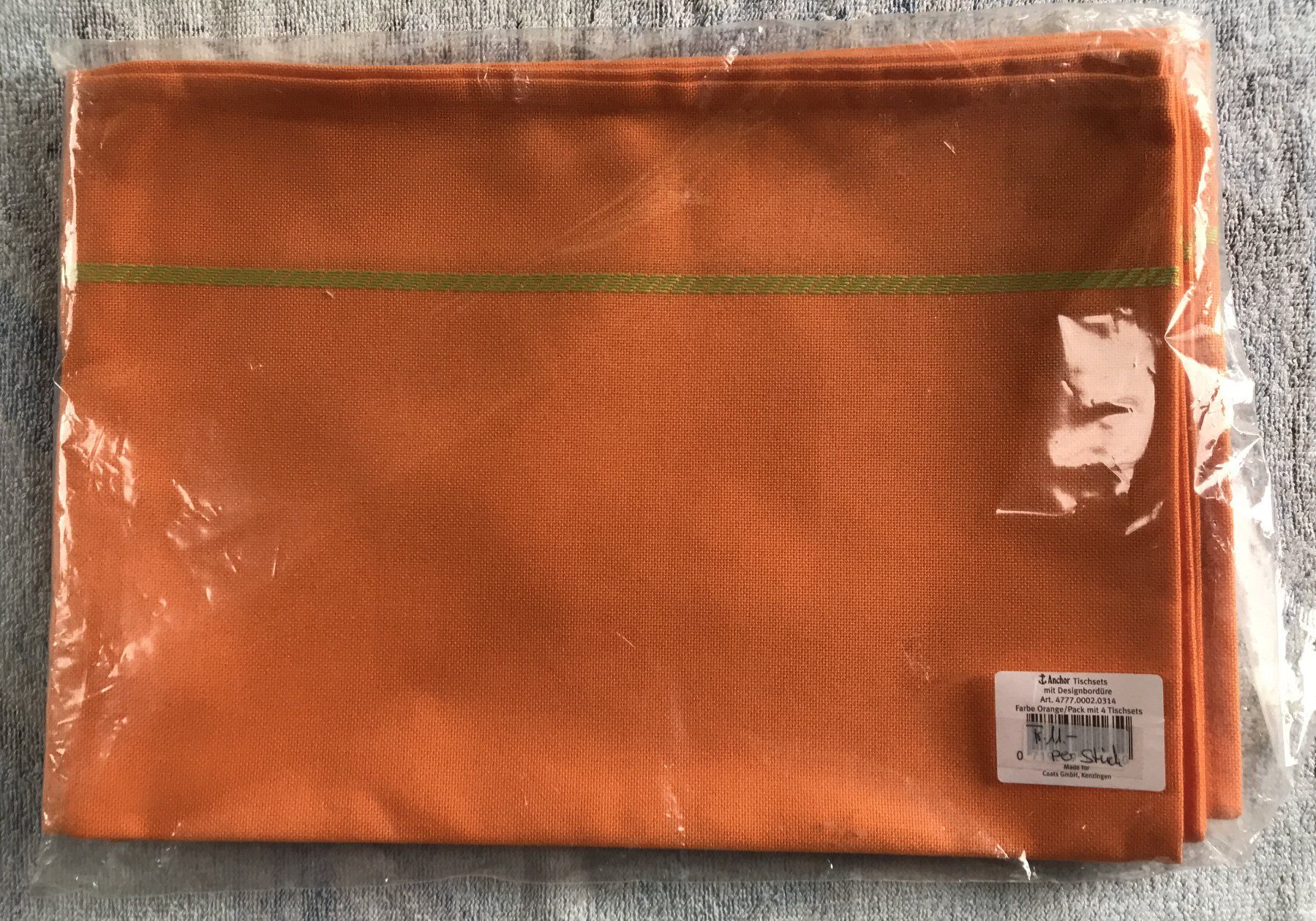 Tischset: 4 TISCHSETS ORANGE NEU UND ORIGINALPERPACKT – Neu und originalverpackt aus Ostermundigen von wini63