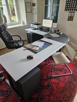 Büro Eckschreibtisch weiss grau gebraucht