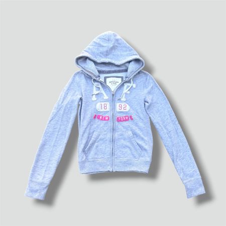 Abercrombie & Fitch Y2K grey zip-up hoodie damen jacke