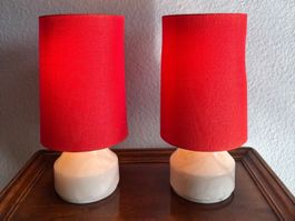MCM 2er Set Marmorfuss Rote Tischlampen,