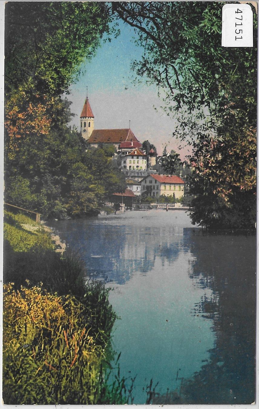 Cartoline postali: Thun  - Kirche - Litho – Usato da Ettingen venduto da Kartenplanet