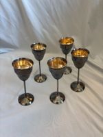 5 Likörkelche versilbert innen goldfarben 5 Stück