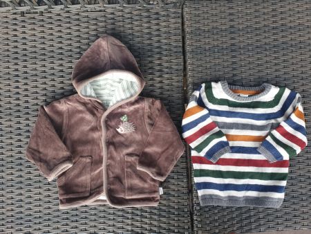 Set Plüschjacke und Pullover Gr. 74