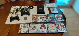 PS2 Slim.9004 technisch wie neu  / 2 Orig Cont + Spiele Set