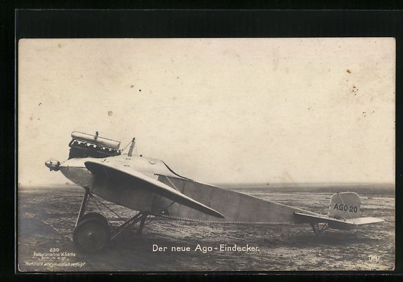 Cartoline postali: AK Sanke Nr. 230: Der neue Ago-Eindecker – Usato da Berlin venduto da bartko-reher