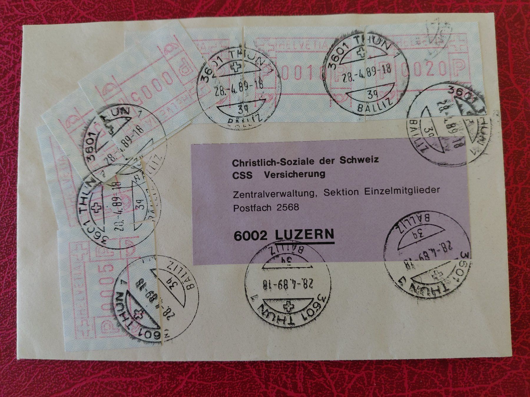 Tutti i francobolli: Toller Brief mit ATM – Usato da Horw venduto da Onurb008