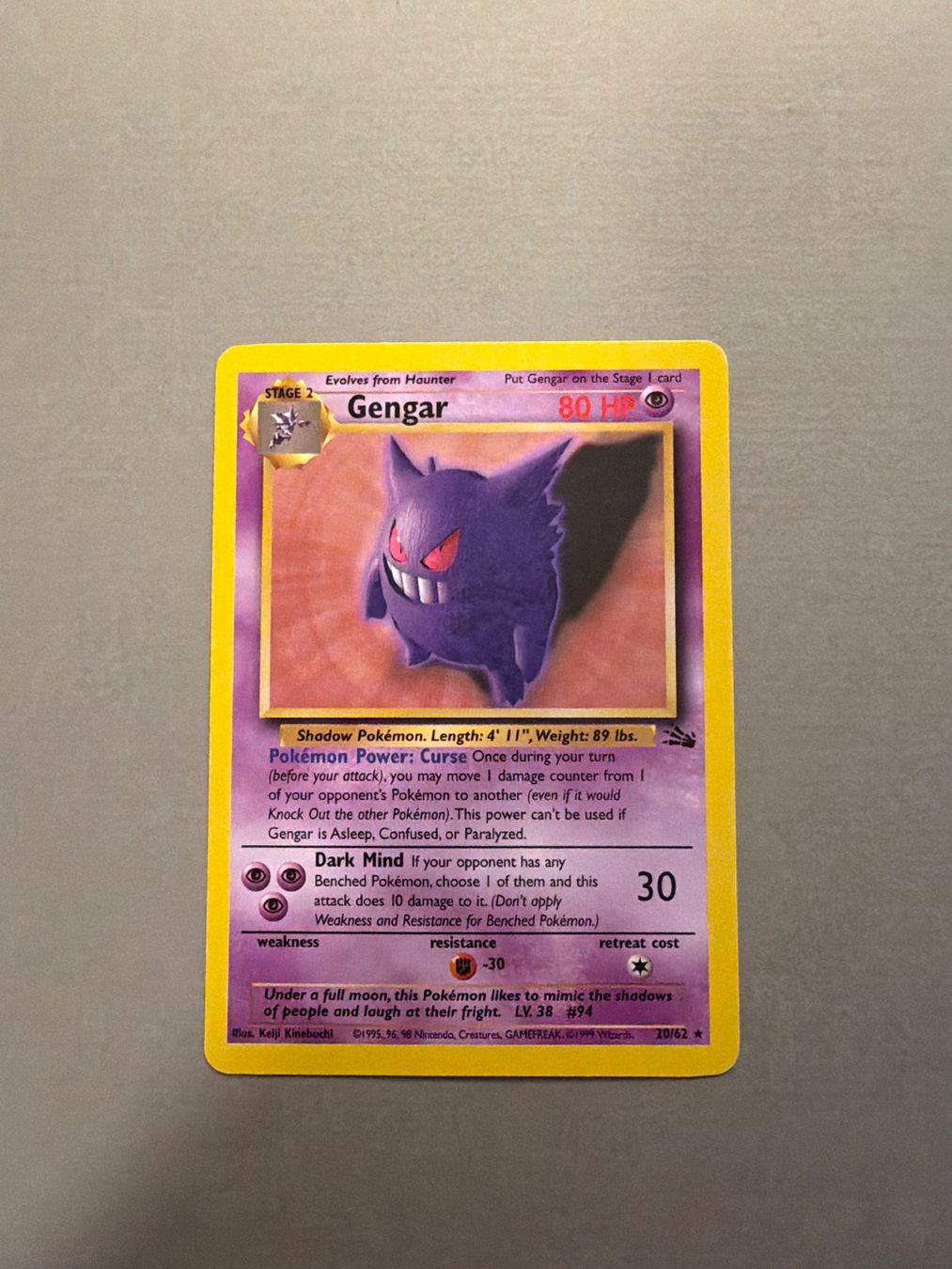 Pokémon Sammelbilder & Trading cards: Gengar Rare - Fossil – Gebraucht aus Kehrsatz von Riyouu