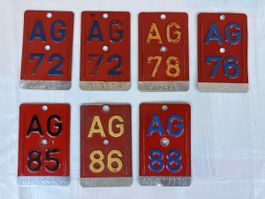 Lot Velonummer AG 1972 - 1988