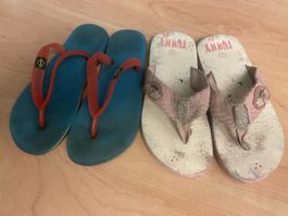 Badeschuhe/Flipflops, Gr. 31-32, ideales Set für den Sommer!