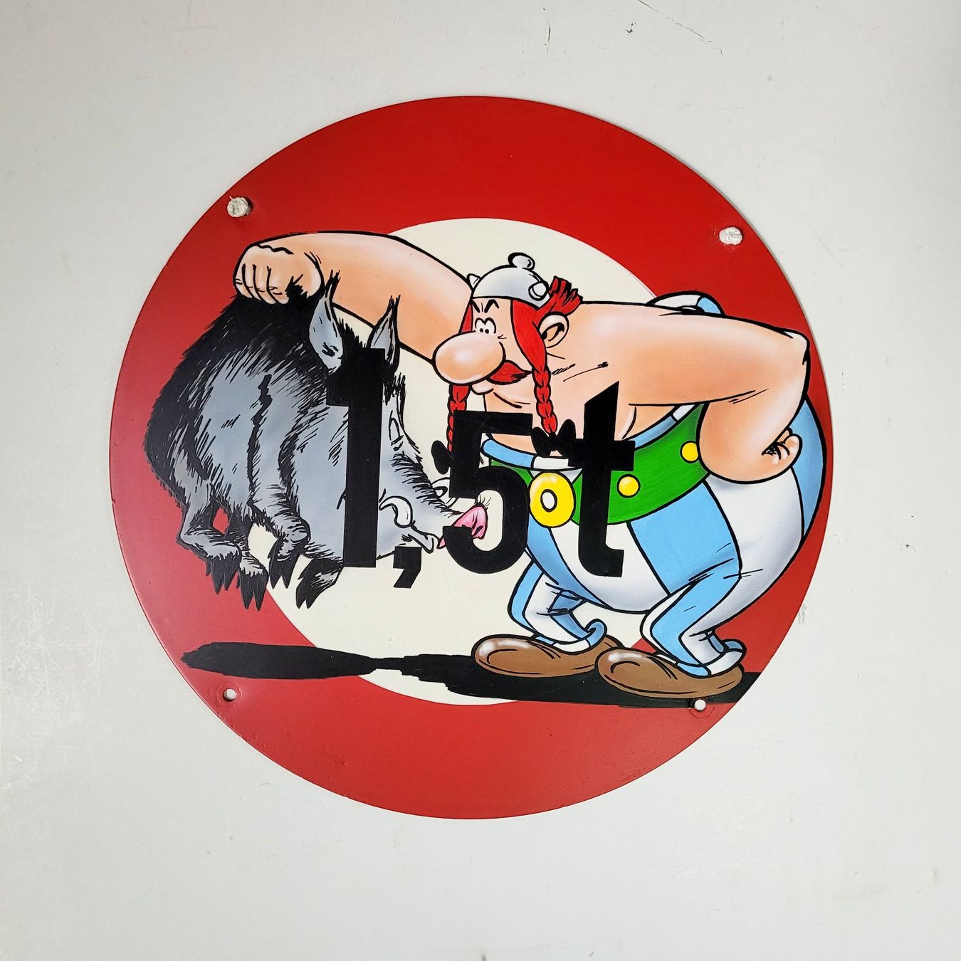 Insegne: Bild / Verkehrsschild mit Obelix – Usato da Reinach AG venduto da airbrusher01