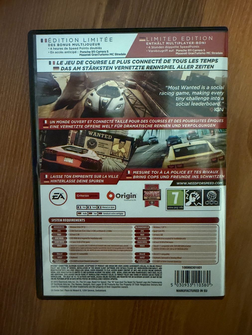 Spiele: PC Spiel Need for Speed Most Wanted Limited Edition – Gebraucht aus Winterthur von fingerweg1 1