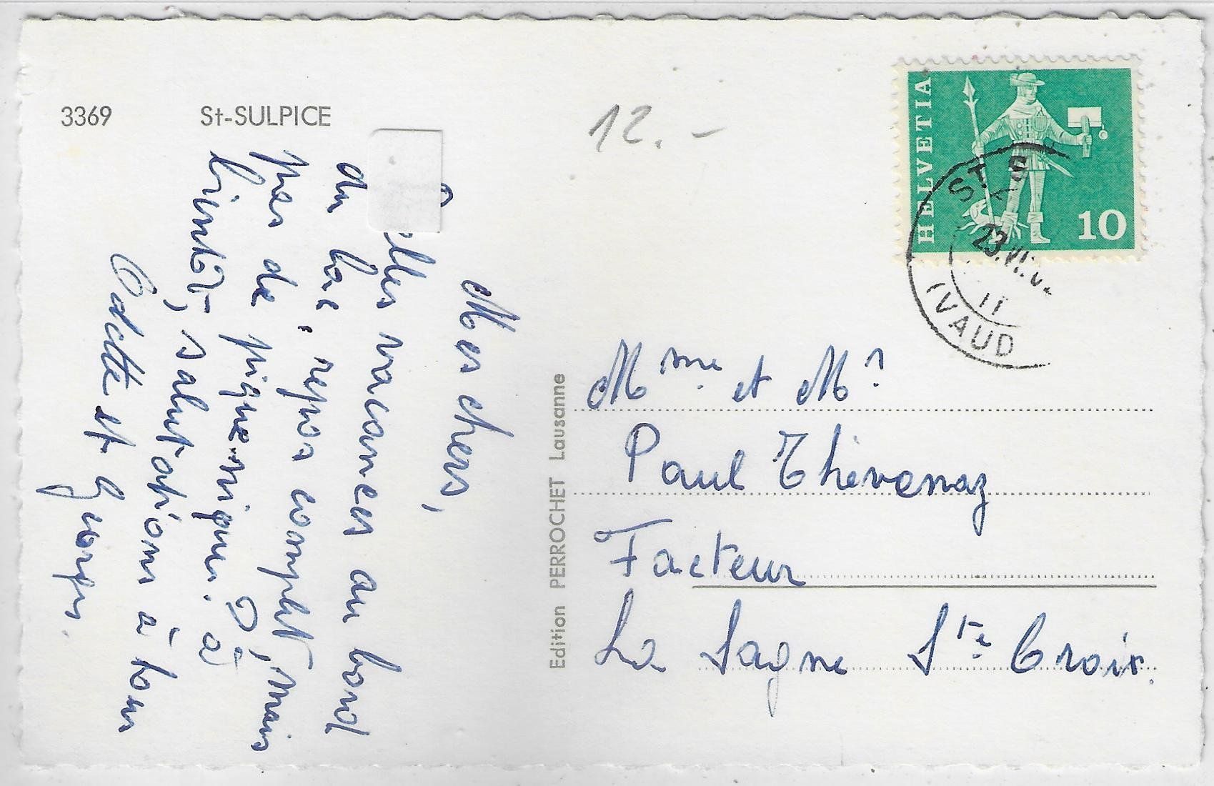 Cartoline postali: St. Sulpice - Hotel du Debarcadere – Usato da Ettingen venduto da Kartenplanet 1