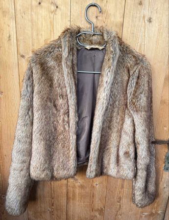 Kunstfelljacke Hollister braun kuschelig Grösse S fake fur