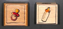 Schnuller & Schoppen Stempel 🍼🍭 Holzsockel Gummistempel
