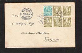 Peseux 14.Vlll.1935 nach Trogen , Freimarken Frankatur