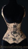 Draculaclothing Korsett GR 20 *NEU* Landkarte Steampunk