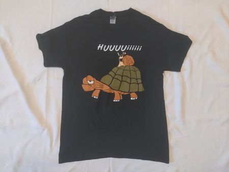 T-shirt Noir – Tortue et Escargot Funny