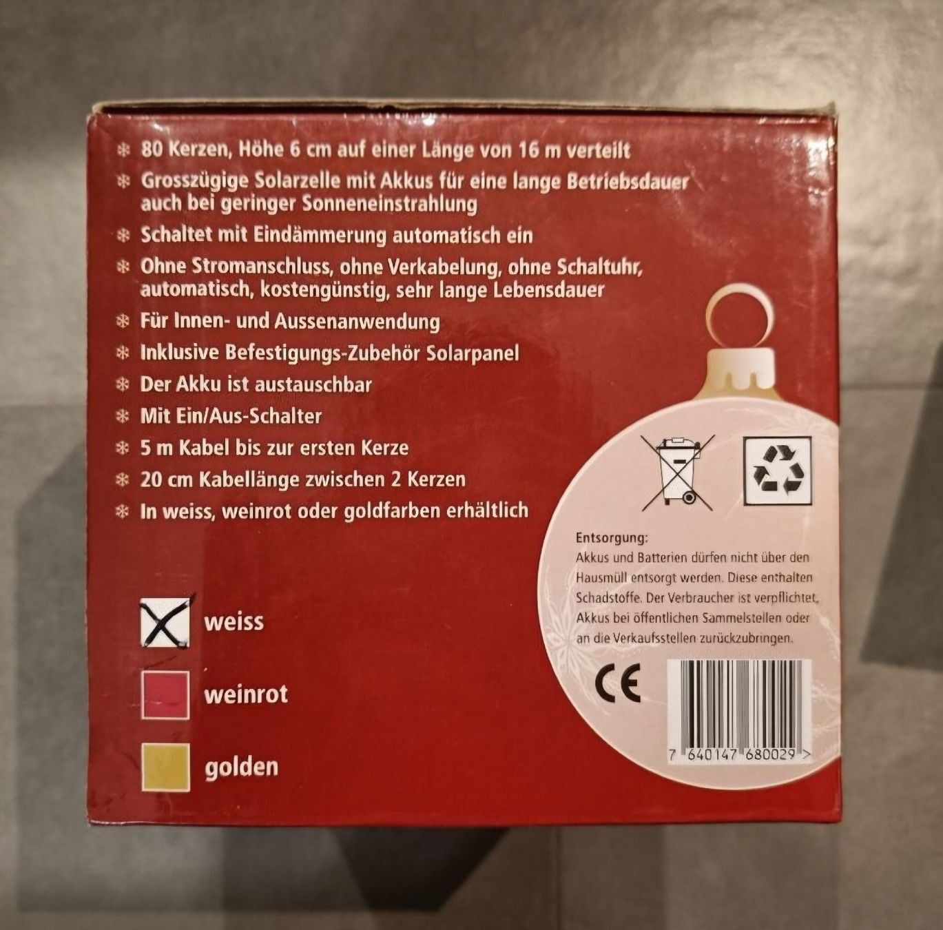 Ghirlande e barre luminose: Solar LED-Kerzen 16m  "Neu" – Nuovo e nell'imballaggio originale da Uster venduto da esko.swiss 1