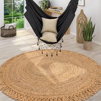 Nachhaltig & umweltfreundlich! Runder Teppich aus Jute