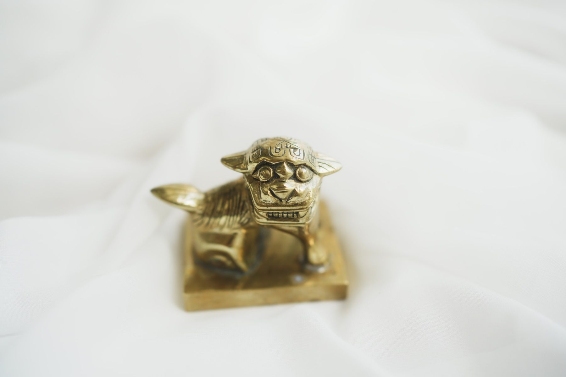 Statuette: Chinesischer Foo Dog Messing Figur Siegelstempel 1987 – Usato da Volketswil venduto da HeredisAntiques 1