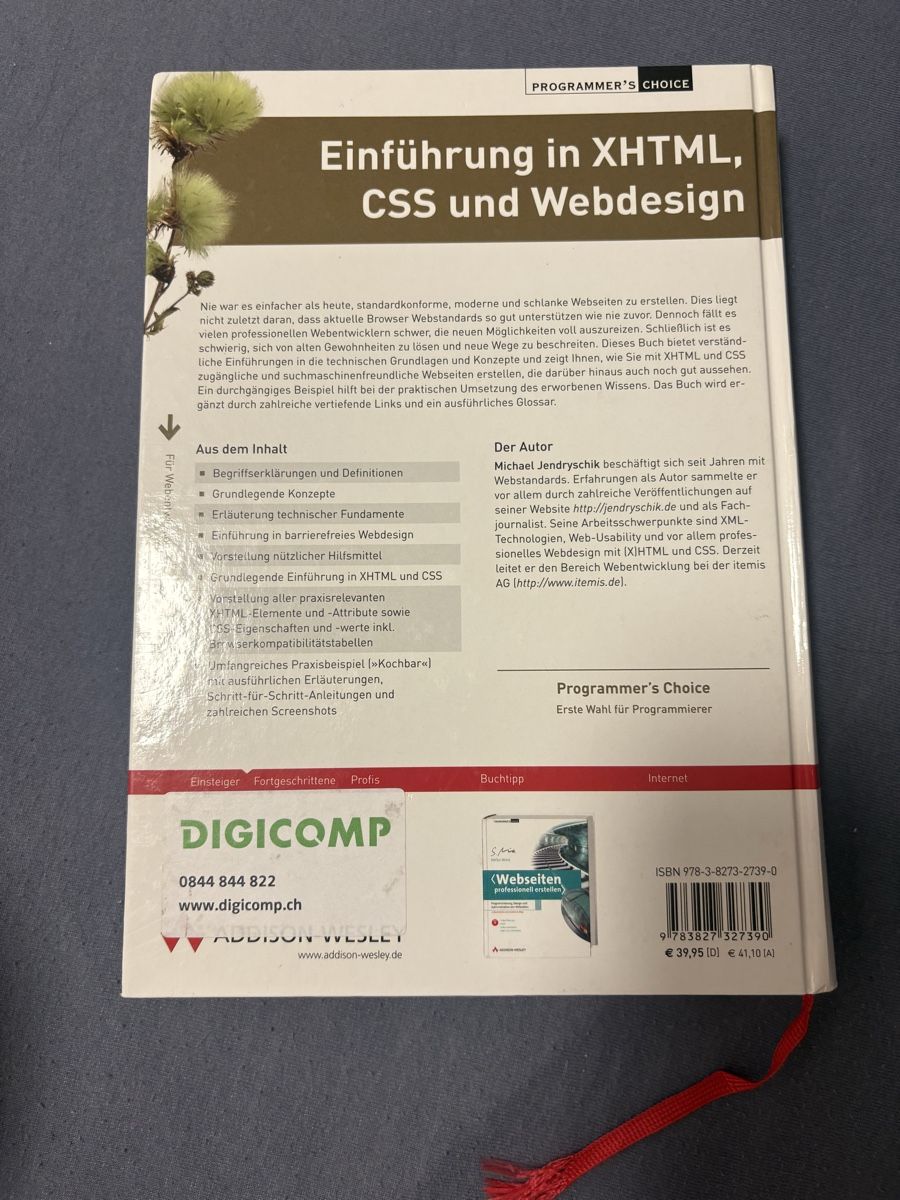 Livres: Einführung in XHTML, CSS und Webdesign, Addison-Wesley – D'occasion à Jona par xweeknd 2