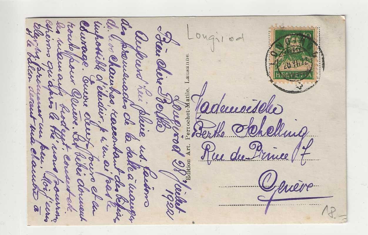 Ansichtskarten: Longirod, 1916 – Gebraucht aus Spiez von Niesen20 1