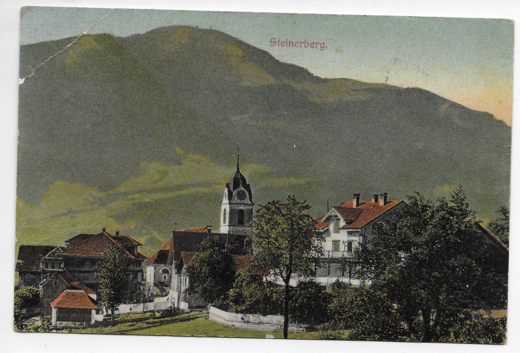 Ansichtskarten: Ansicht Steinerberg um 1909 – Gebraucht aus Hefenhofen von Richsalz