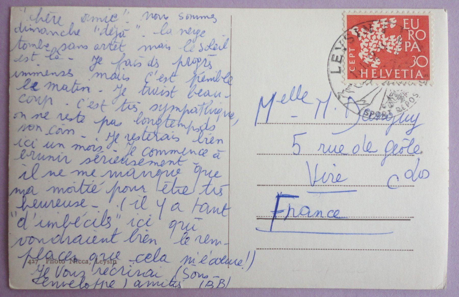Cartoline postali: Leysin – Usato da Fétigny venduto da Billy2miny 1