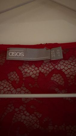 Asos Spitzen Wickelkleid Rot Grösse M Sommerfestlich