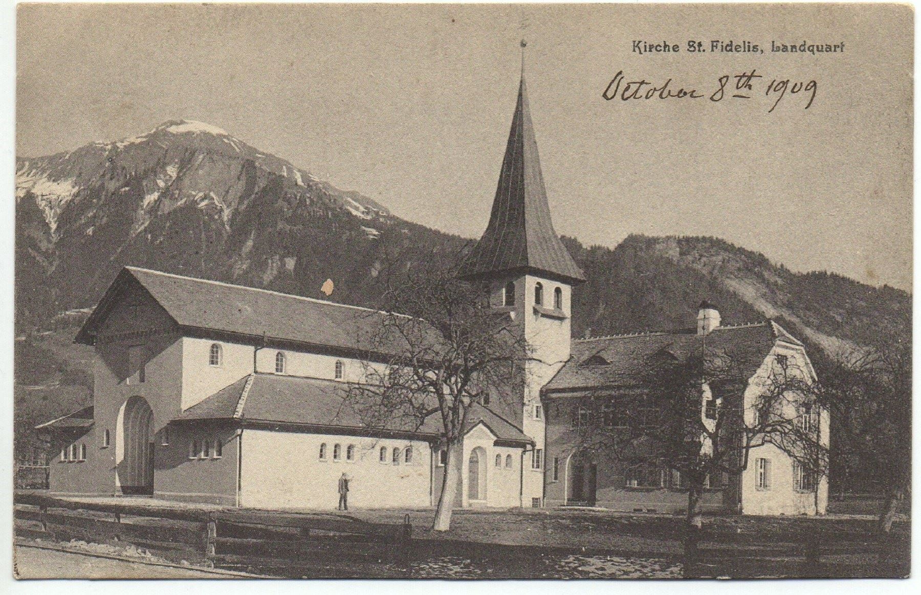 Cartoline postali: LANDQUART Kirche St. Fidelis – Usato da Jona venduto da philajona