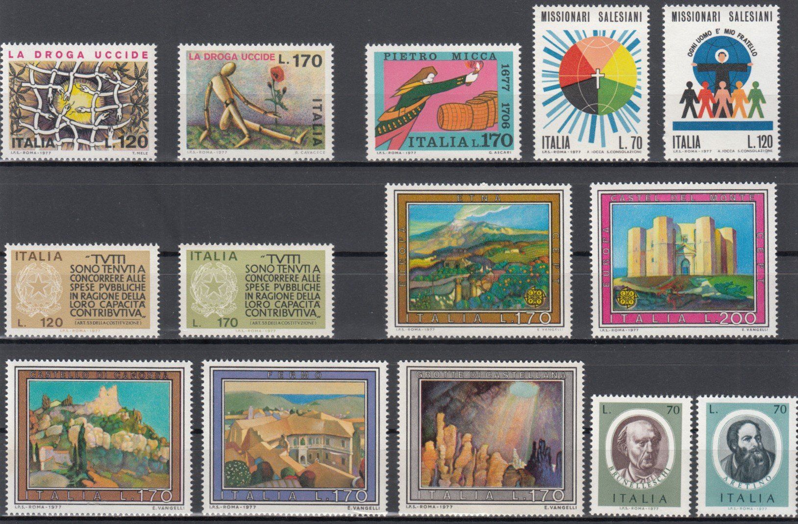 Alle Briefmarken: Italien 1977 postfrisch – Gebraucht aus Bürglen TG von StampGraf 1