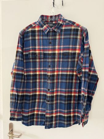 Polo Ralph Lauren Flanellhemd Karo Blau Gr. L Herren, 