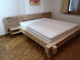 Balken Bett aus 300 Jahre alten Balken