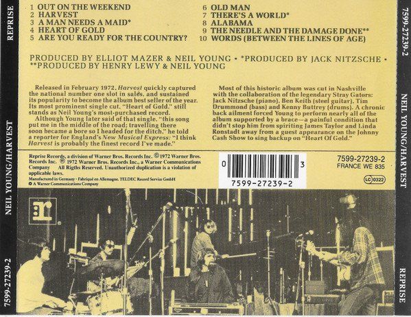 CD: Neil Young - Harvest – Usato da Unterbäch venduto da qlewi 1