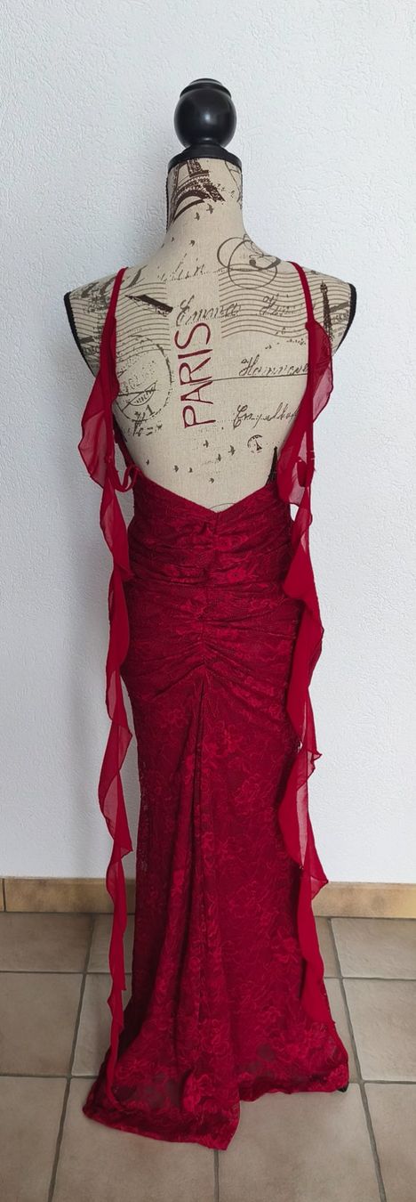 Vestiti: Robe de soirée rouge longue dentelle taille S – Nuovo e nell'imballaggio originale da Mervelier venduto da loi_69nw 2