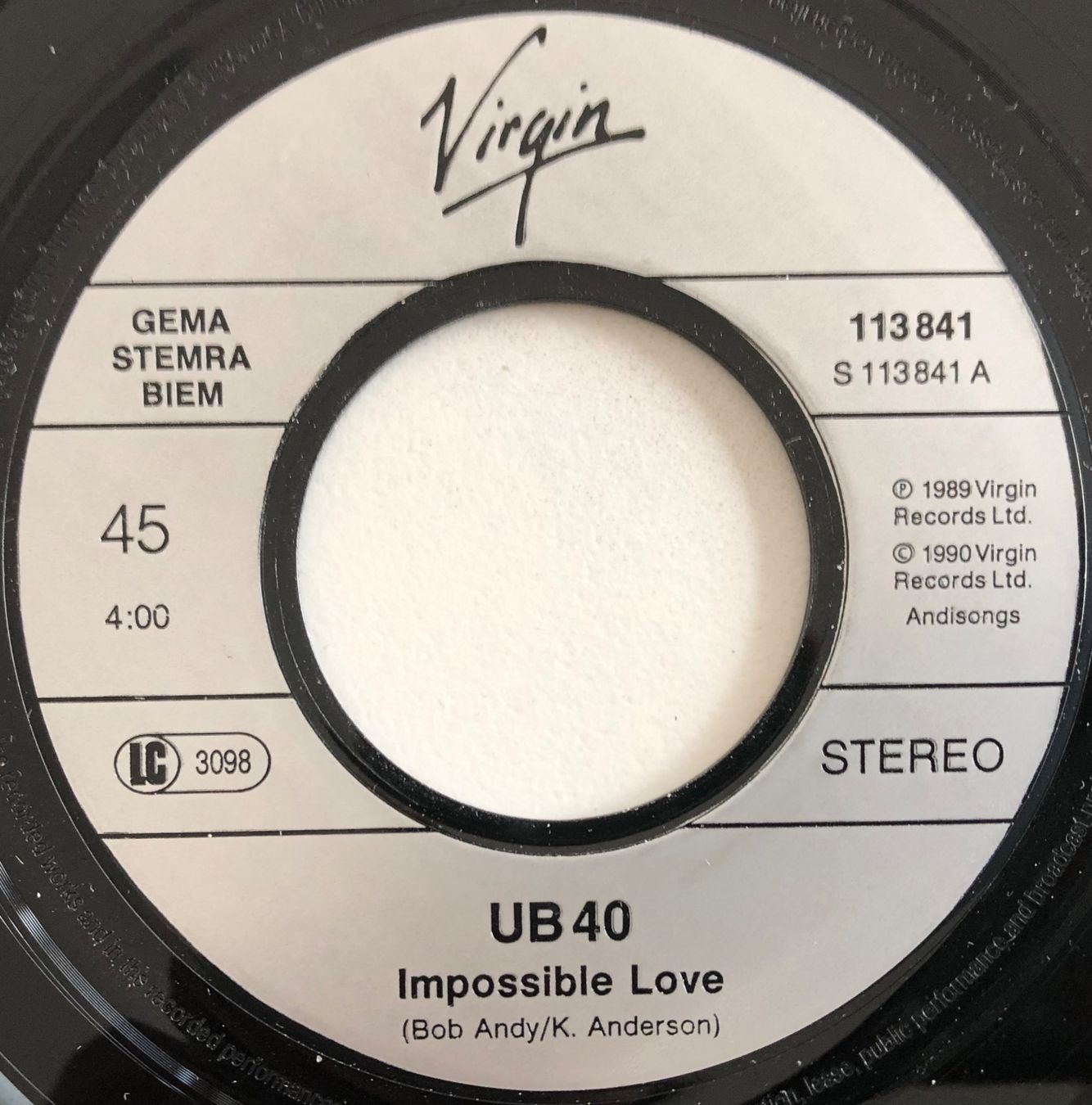 Dischi in vinile: UB40 - IMPOSSIBLE LOVE – Usato da Poliez-Pittet venduto da Newtown-Records 2