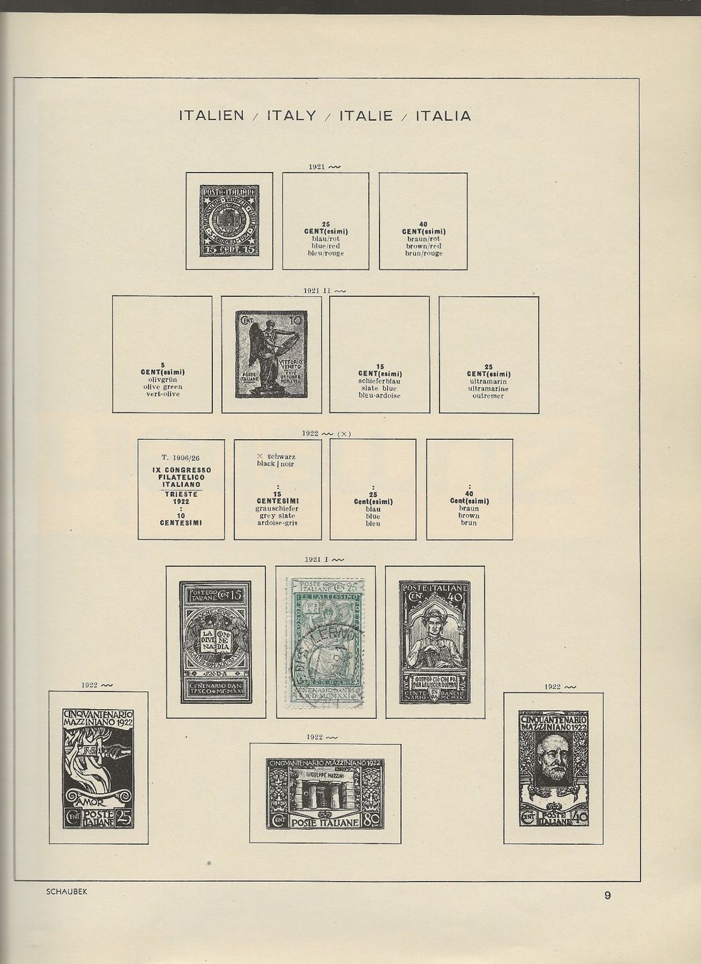 Alle Briefmarken: Marken Italien 1921 bis 1930 – Gebraucht aus Au ZH von xelagreb01 1